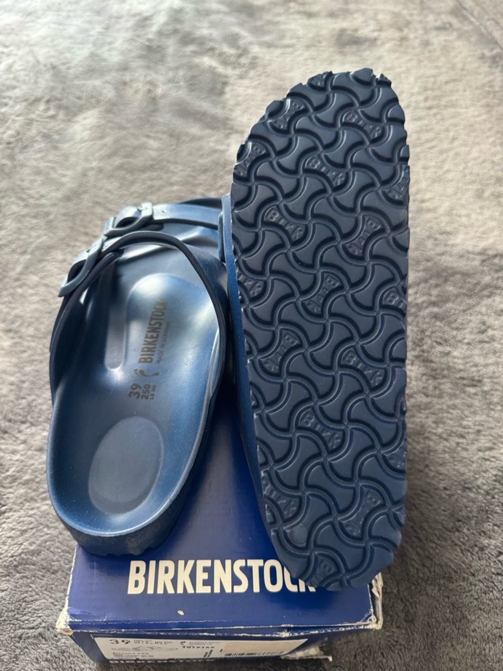 NEW Birkenstock Navy EVA Sandals - Navy Blue size 39